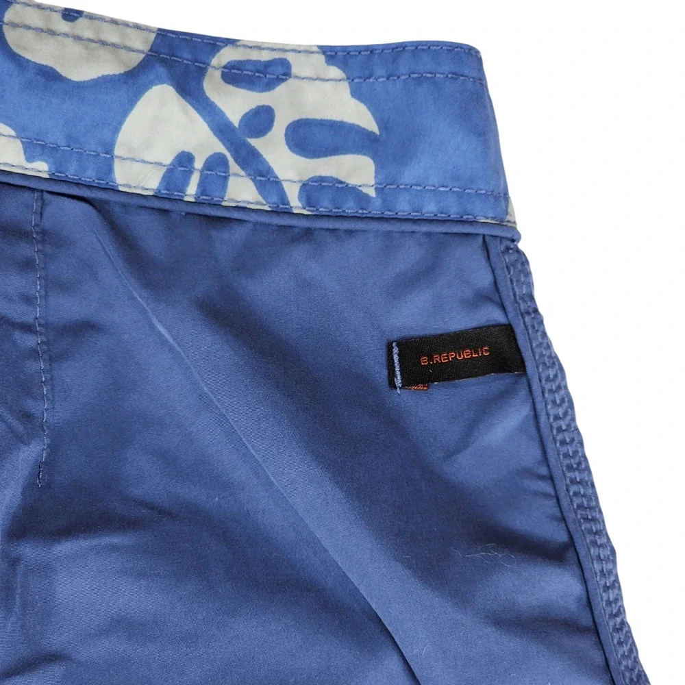 Y2K Banana Republic Board Shorts sz 32 Men Blue Swim Surfer Skater Beach 11